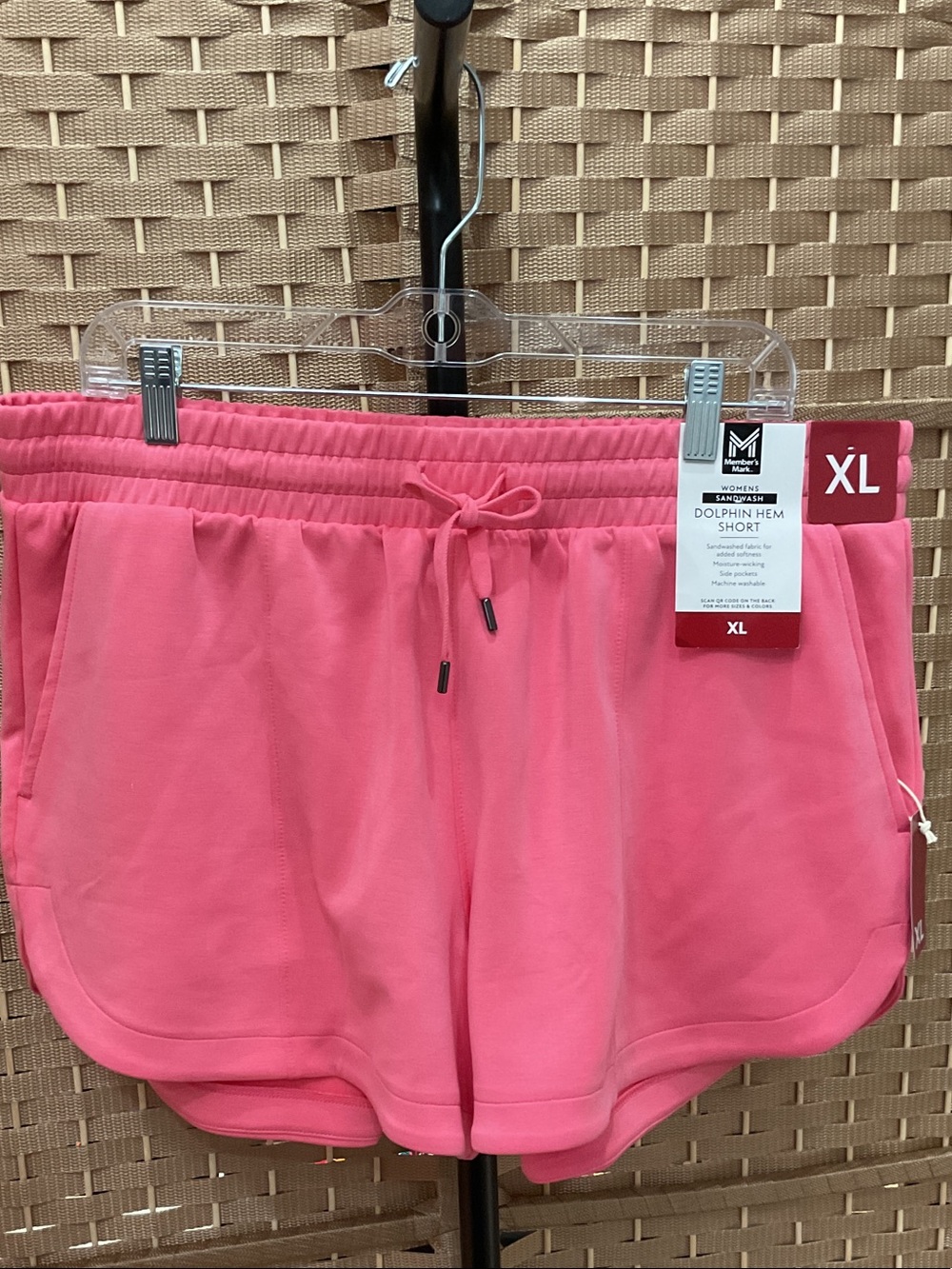 Dolphin Hem Athletic Shorts - Coral Pink - XL
